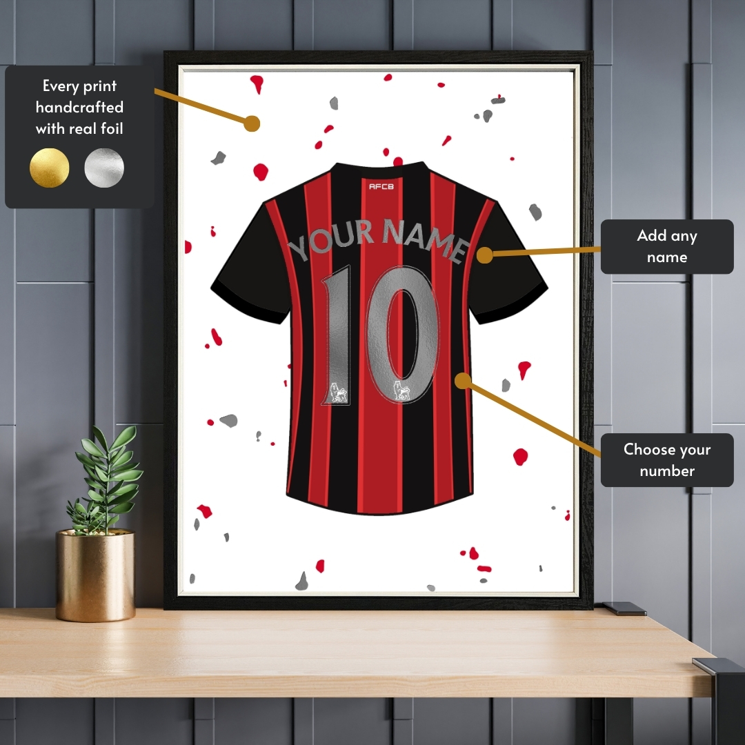 Personalised AFC Bournemouth Shirt Foil Print