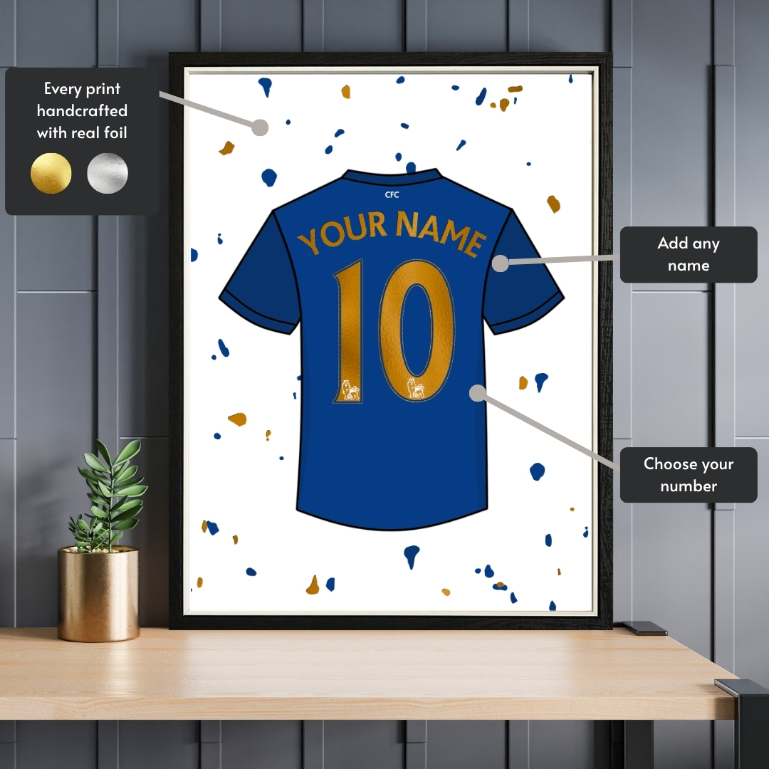 Personalised Chelsea Shirt Foil Print