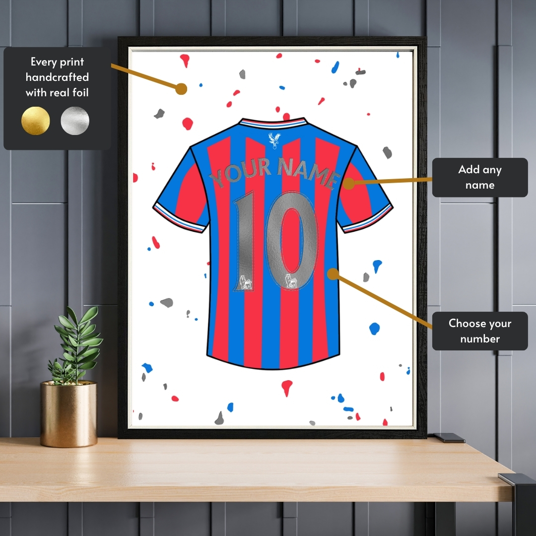 Personalised Crystal Palace Shirt Foil Print