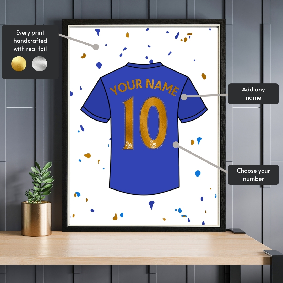 Personalised Everton Shirt Foil Print