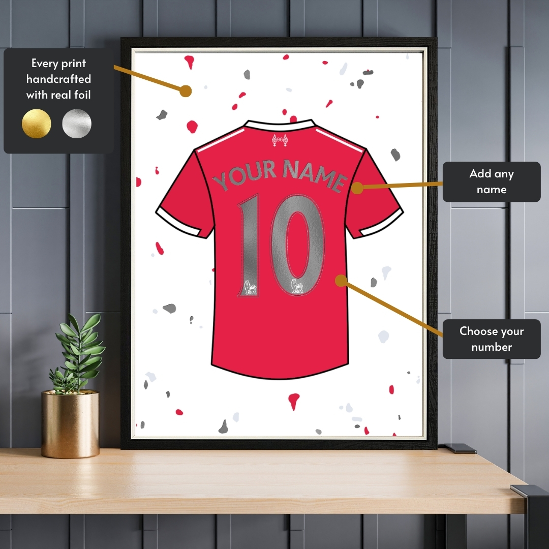 Personalised Liverpool Shirt Foil Print