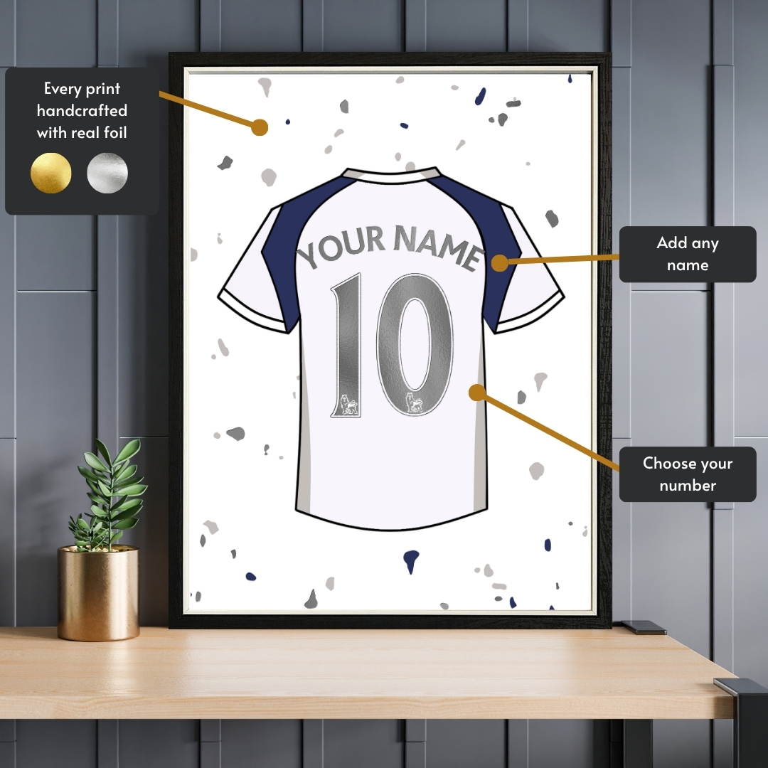 Personalised Tottenham Shirt Foil Print