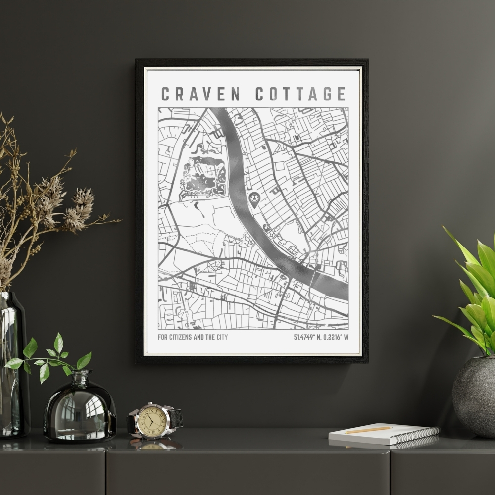 Craven Cottage Stadium Map Print
