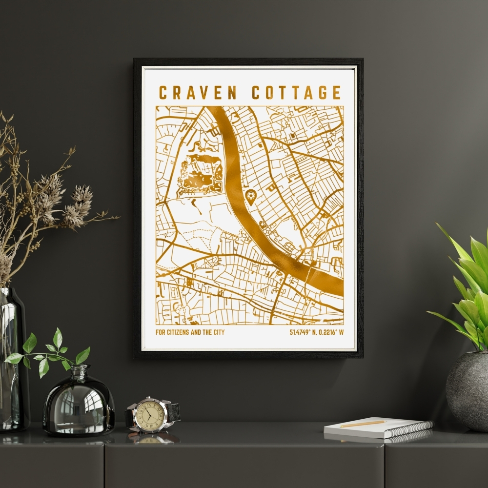 Craven Cottage Stadium Map Print