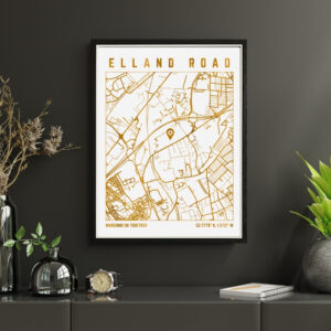 Elland Road Stadium Map Print