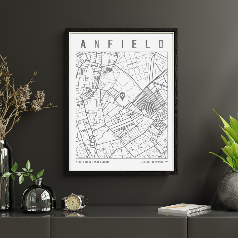 Anfield Stadium Map Print