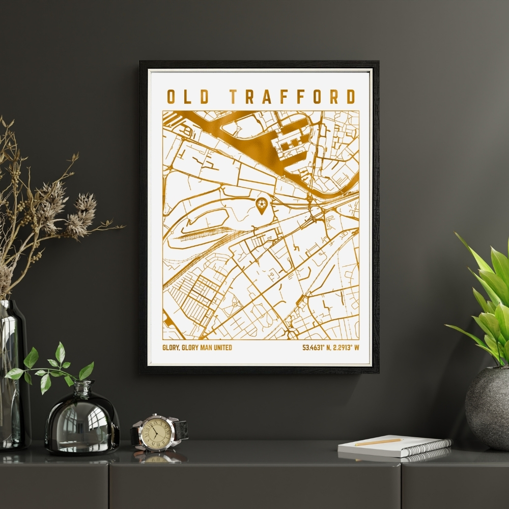 Old Trafford Stadium Map Print