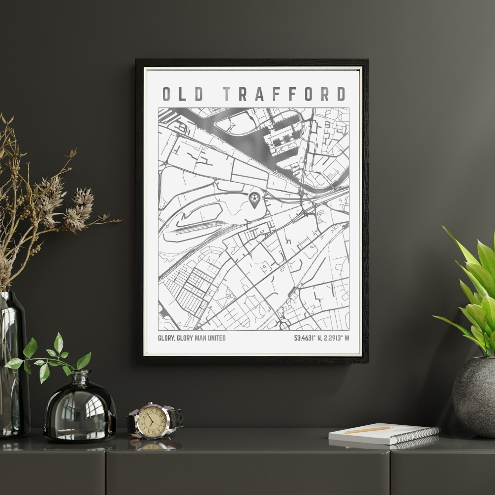 Old Trafford Stadium Map Print