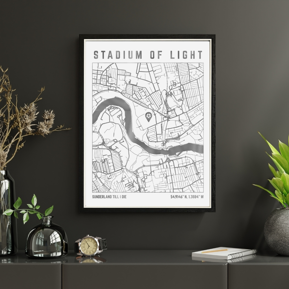 Stadium of Light Map Print