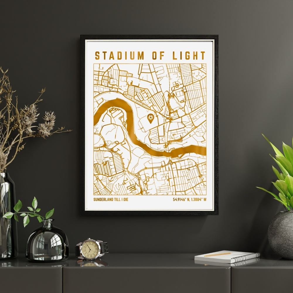 Stadium of Light Map Print